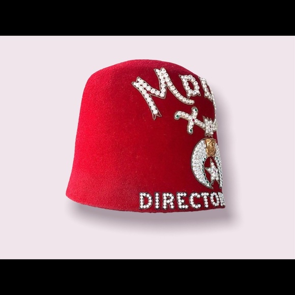 Masonic Shriners Fez Cap Jewelled Headdress Hat Tassel Director Club Member VTG - Picture 5 of 10